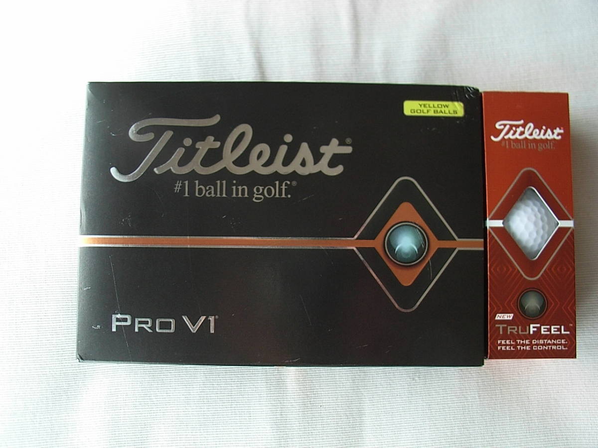 【未使用】タイトリスト Pro V1(2019)　x 1ダース① と TruFeel x 3個②　の2種セット_出品商品　2点です。