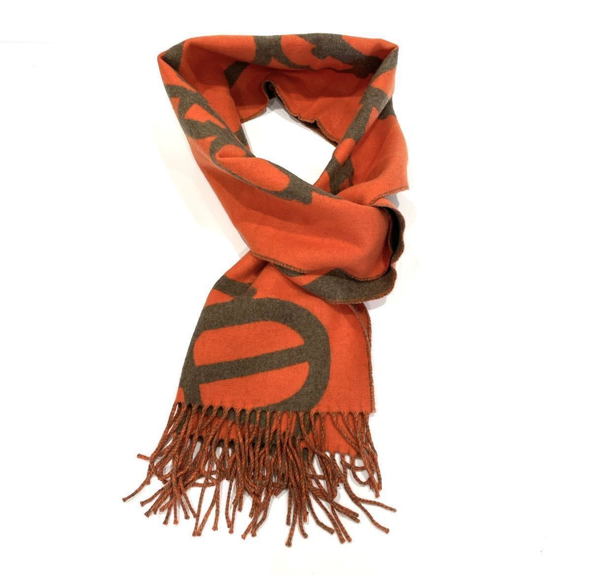 美品 HERMES エルメス バックル・カマイユ マフラー 259078S 06