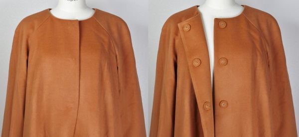 FOXEY フォクシー カシミヤ ノーカラー ベルト コート 40 cashmere coat b6195_画像3