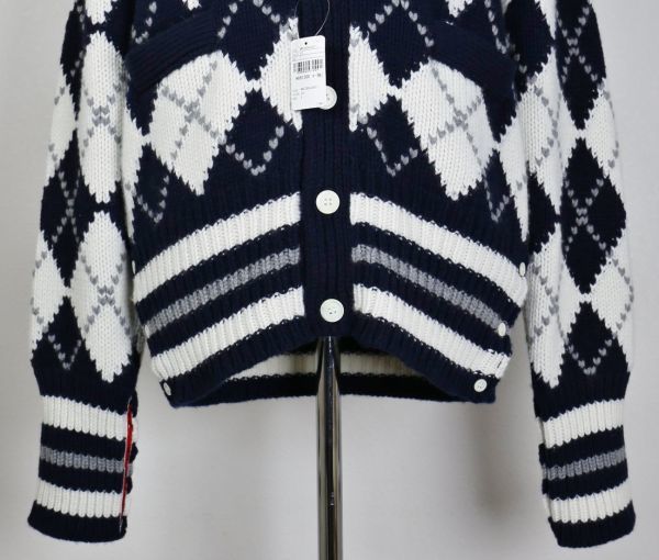 20AW THOM BROWNE. トムブラウン ARGYLE INTARSIA SHAWL CARDIGAN アーガイル カシミヤ ローゲージ ニット カーディガン 3 b6251_画像3