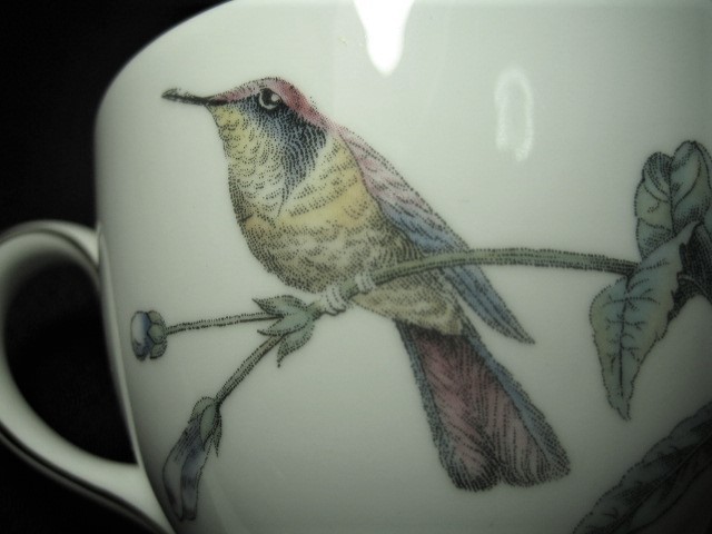 レア美品★WEDGEWOOD　HUMMING BIRDS　ウェッジウッド ハミングバード カップ＆ソーサー　ハチドリ 1客★_画像6