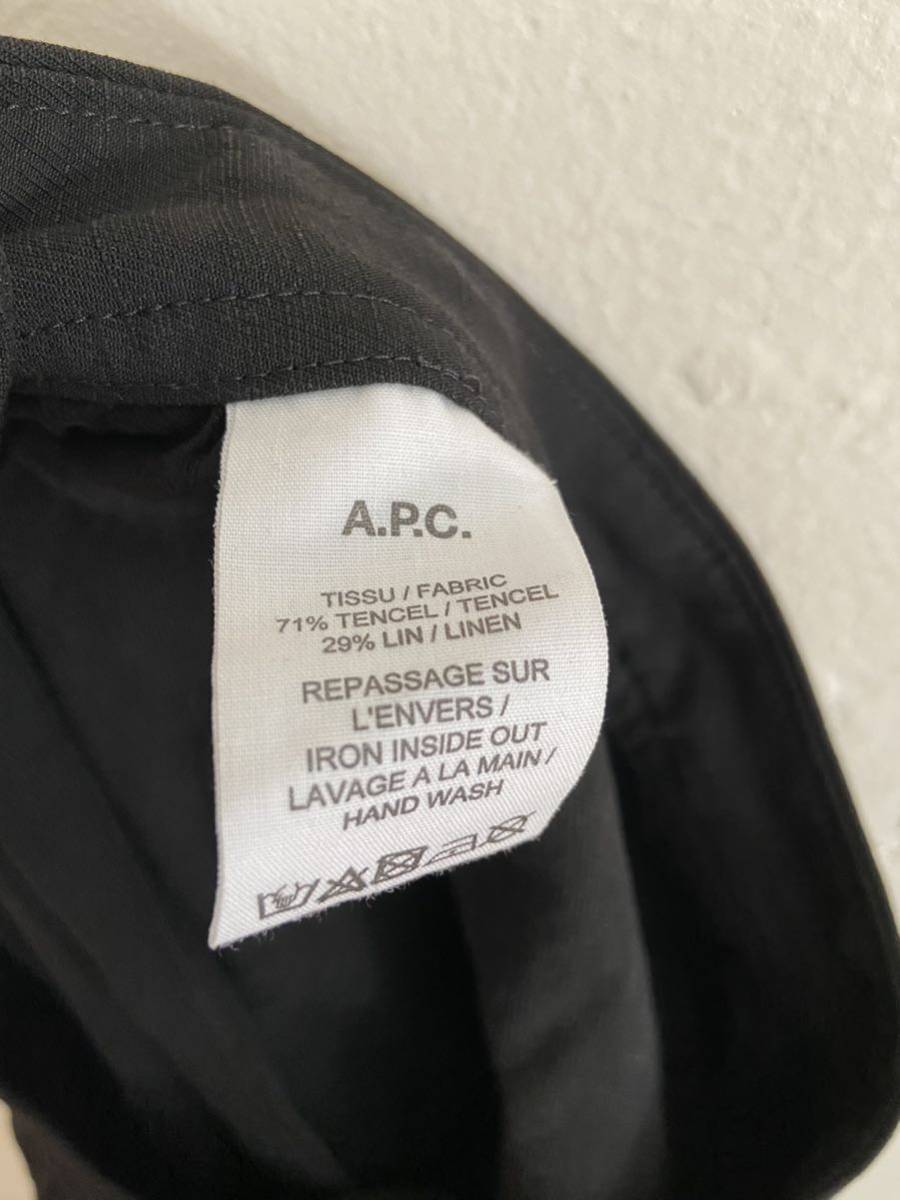 【送料無料】中古 A.P.C. アーペーセー スカート 麻混 ブラック サイズ36_画像9