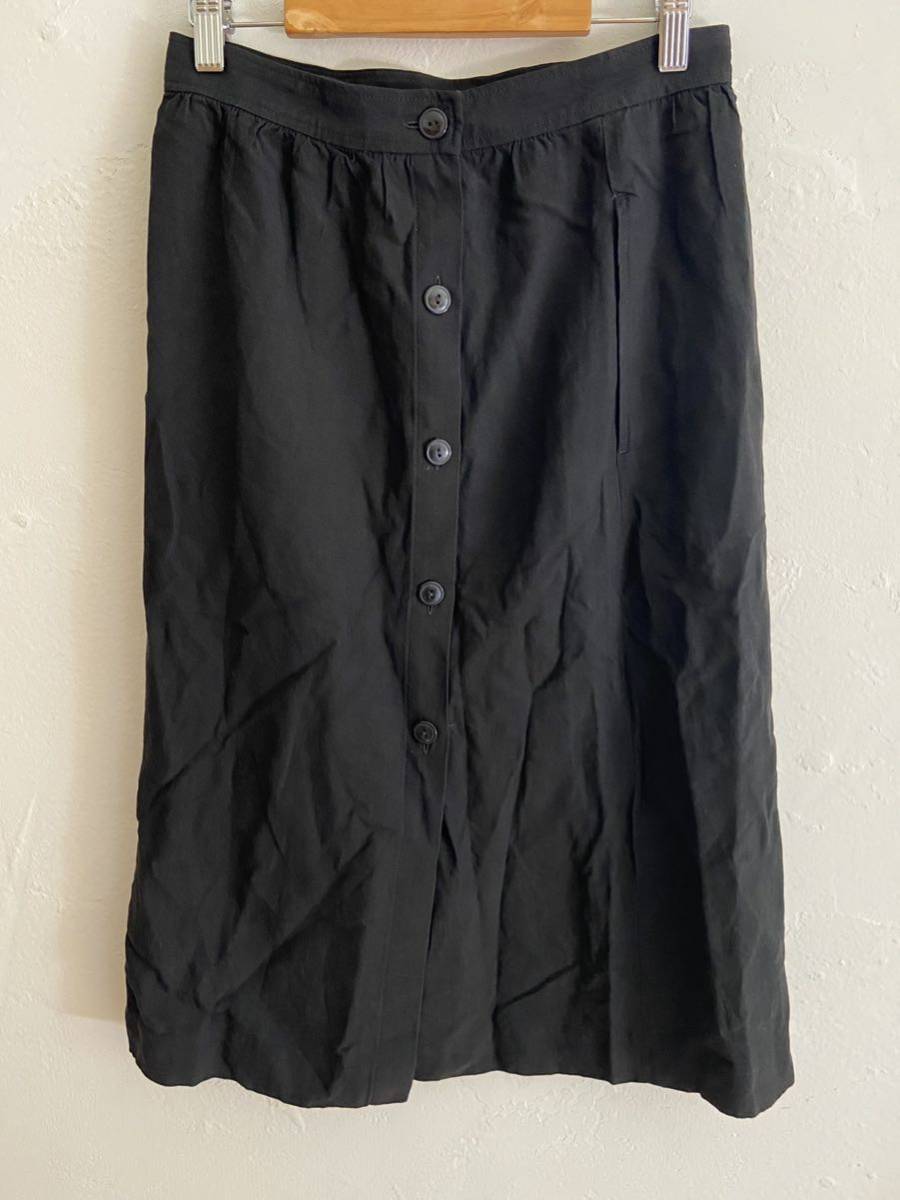 【送料無料】中古 A.P.C. アーペーセー スカート 麻混 ブラック サイズ36_画像2