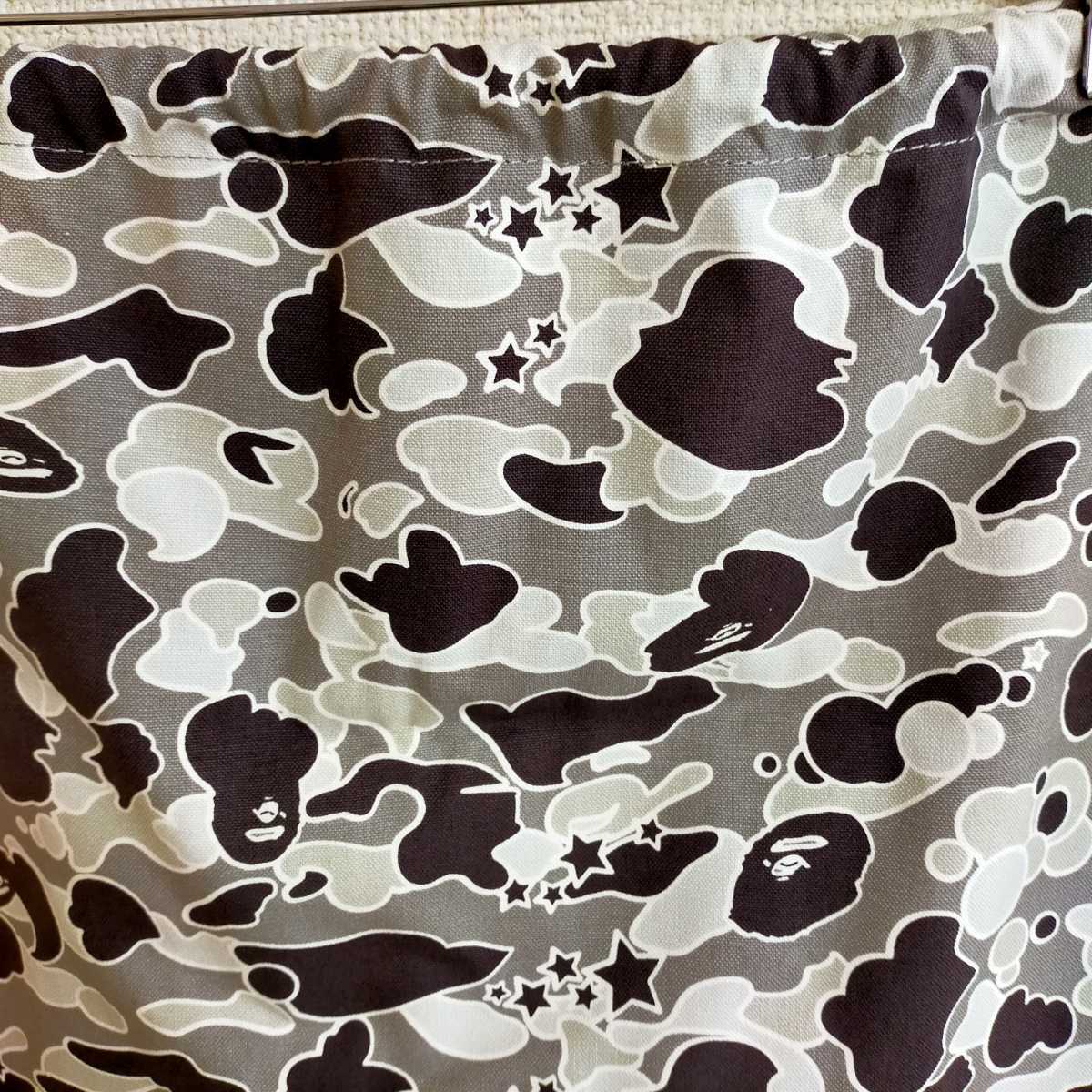 a bathing ape ア ベイシング エイプ 大型巾着袋 bape foot soldier シューズ バッグ スニーカー ベイプ フットソルジャー psyche camo_画像7