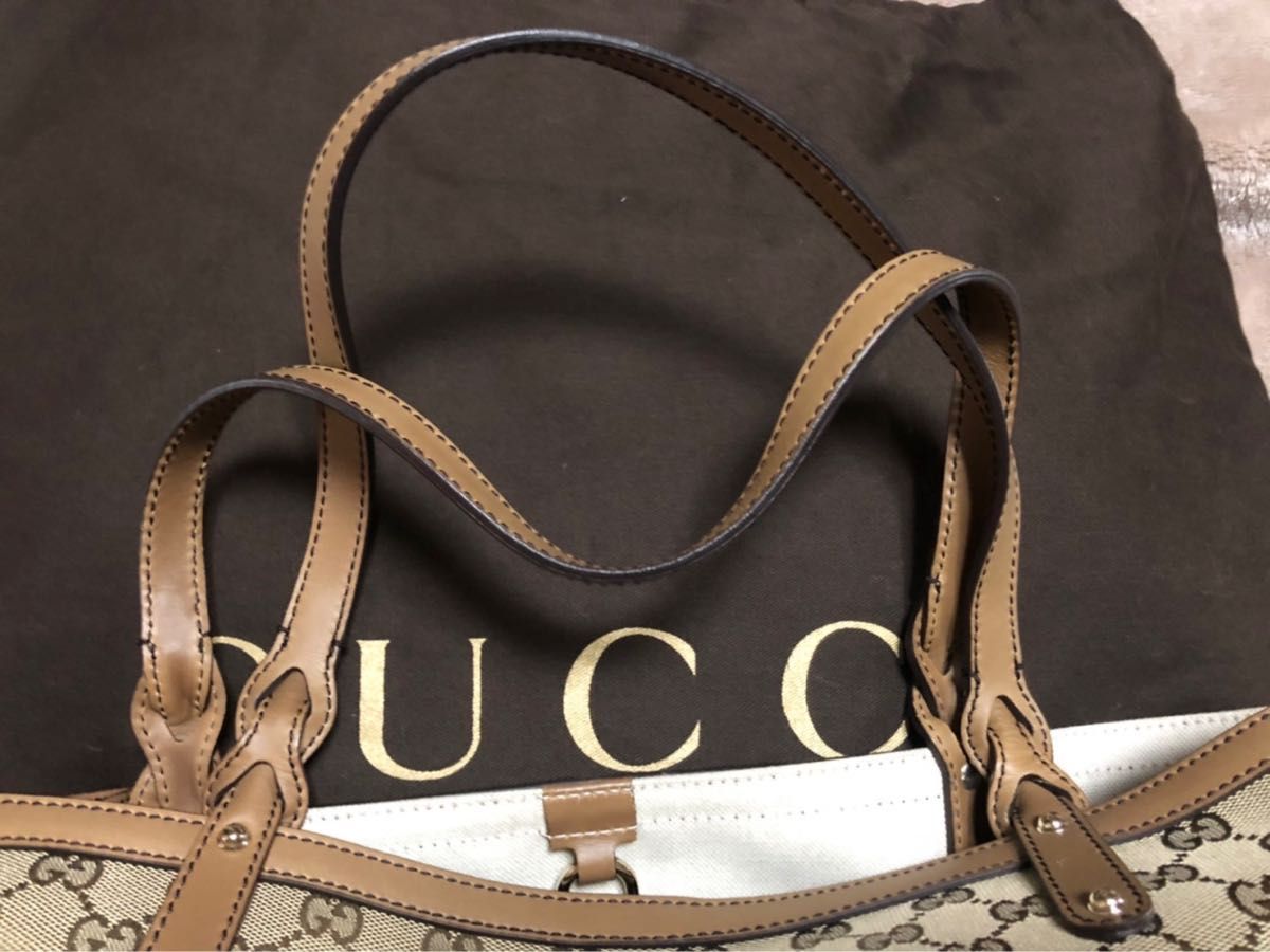希少】GUCCI ポーチ付き GG柄 トートバッグ ベージュ GGキャンバス