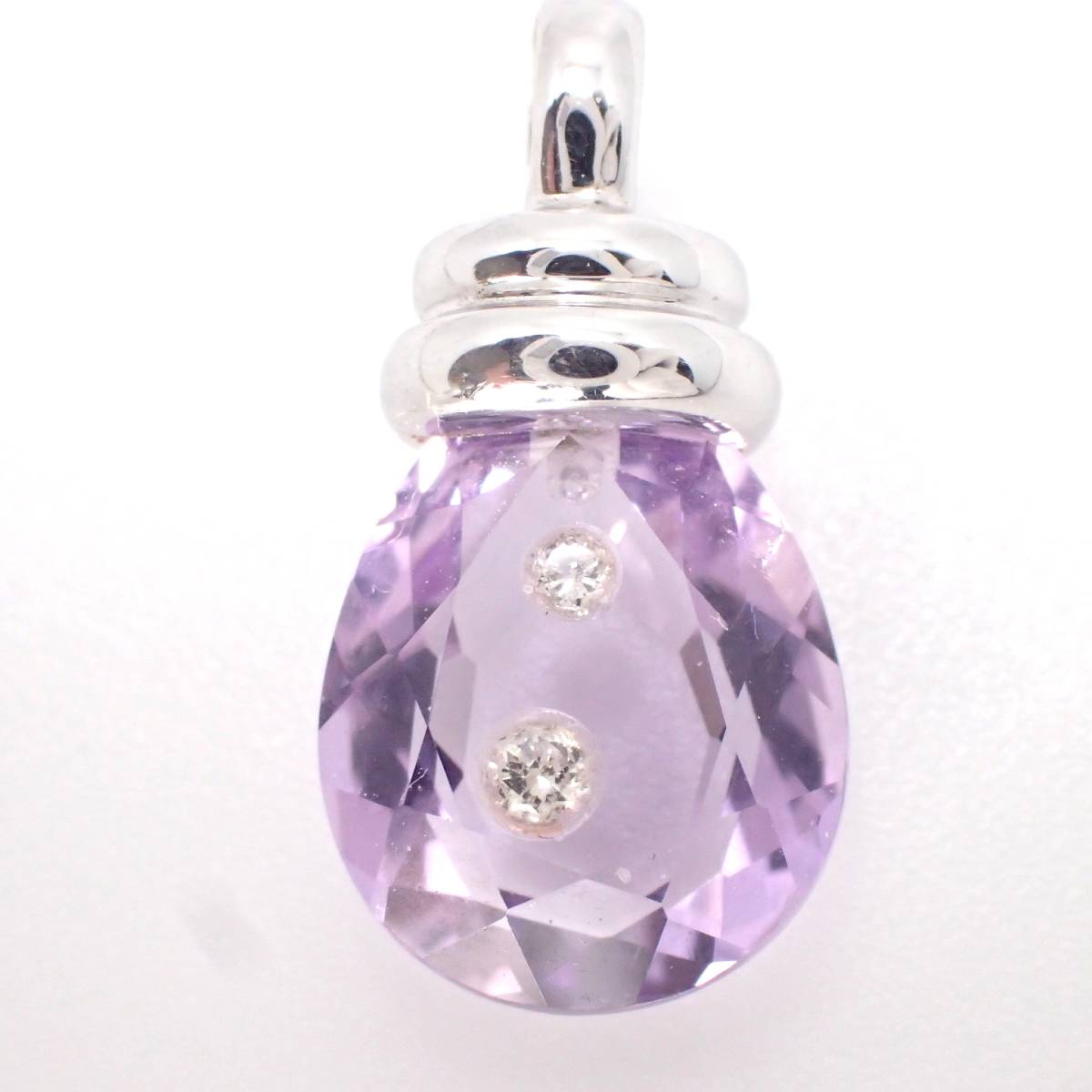  diamond in amethyst K18WG pendant top with discrimination 