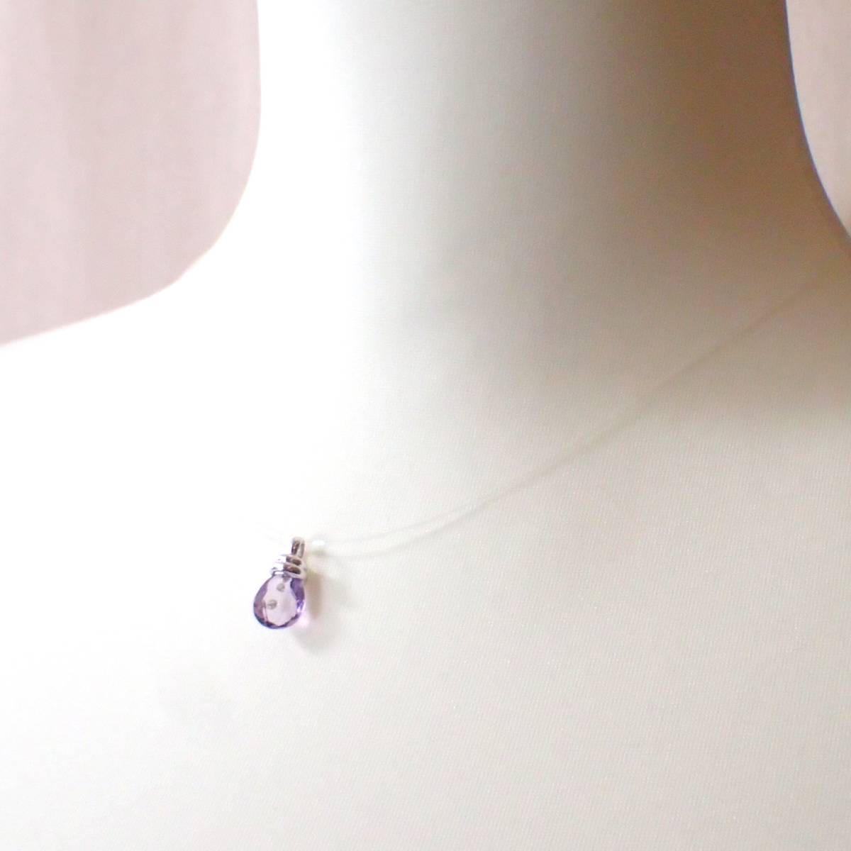  diamond in amethyst K18WG pendant top with discrimination 