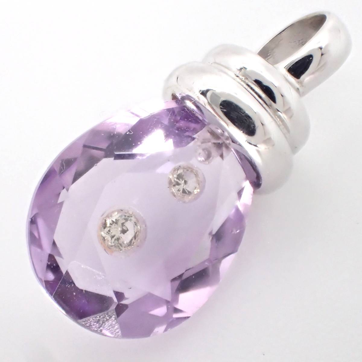  diamond in amethyst K18WG pendant top with discrimination 