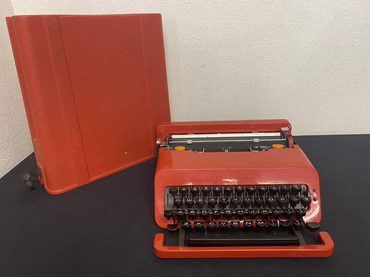 希少 A1 Olivetti オリベッティ Valentine バレンタイン タイプライター ケース付 レッドカラー レトロ アンティーク 簡単な動作確認済みの画像1