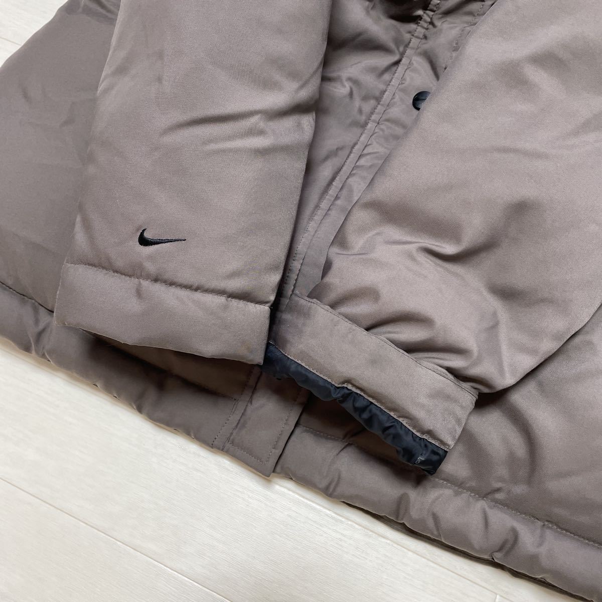 NIKE Nike lady's down coat bench coat long coat down 75% gray size M beautiful goods 