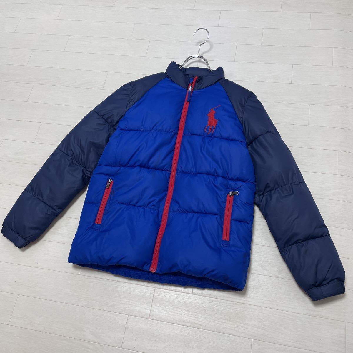 POLO RALPH LAUREN ポロラルフローレン ダウンジャケット 中綿 ビッグポニー キッズ 紺 青 サイズM （10-12）150_画像1