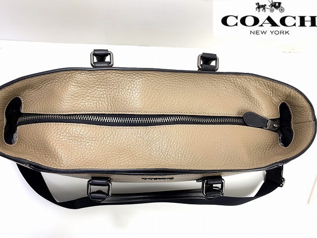 極美品★送料無料★ コーチ メンズ COACH ベケット カラーブロック レザー 2Way ビジネス トート ショルダーバッグ トートバッグ