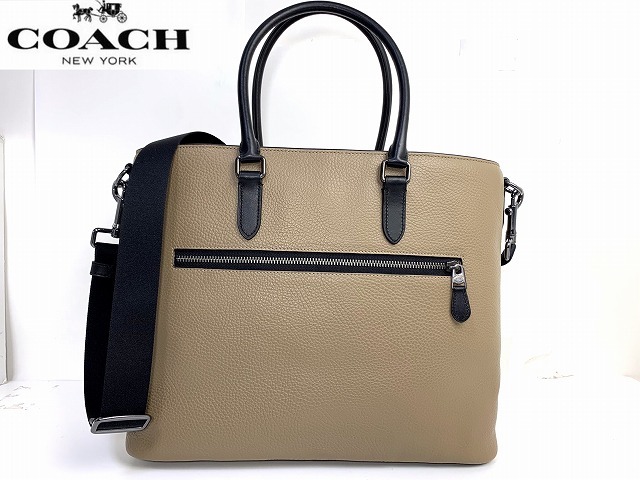 極美品★送料無料★ コーチ メンズ COACH ベケット カラーブロック レザー 2Way ビジネス トート ショルダーバッグ トートバッグ