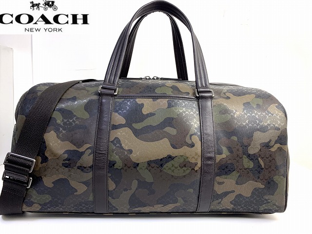 極美品★送料無料★入手困難 コーチ メンズ COACH カモフラ-ジュ レザー 2Way ボストンバッグ ロールダッフル ショルダー 旅行カバン_画像2