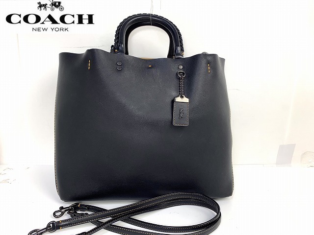 サイズ交換OK】 本物コーチCOACH本革エナメルレザー2wayトートバッグ