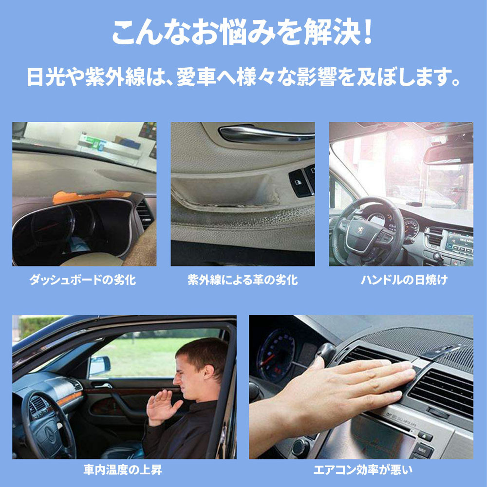 車用サンシェード Mサイズ 傘式 日除け 折りたたみ 紫外線99％カット UVカット 収納ケース付き 90日保証_画像2