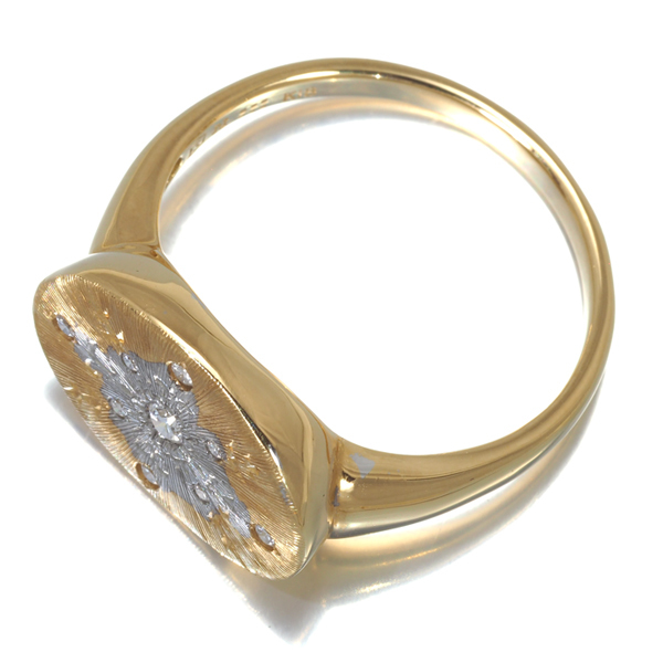 ダイヤ リング ダイヤモンド 0.11ct コンビカラー 艶消し K18YG/WG