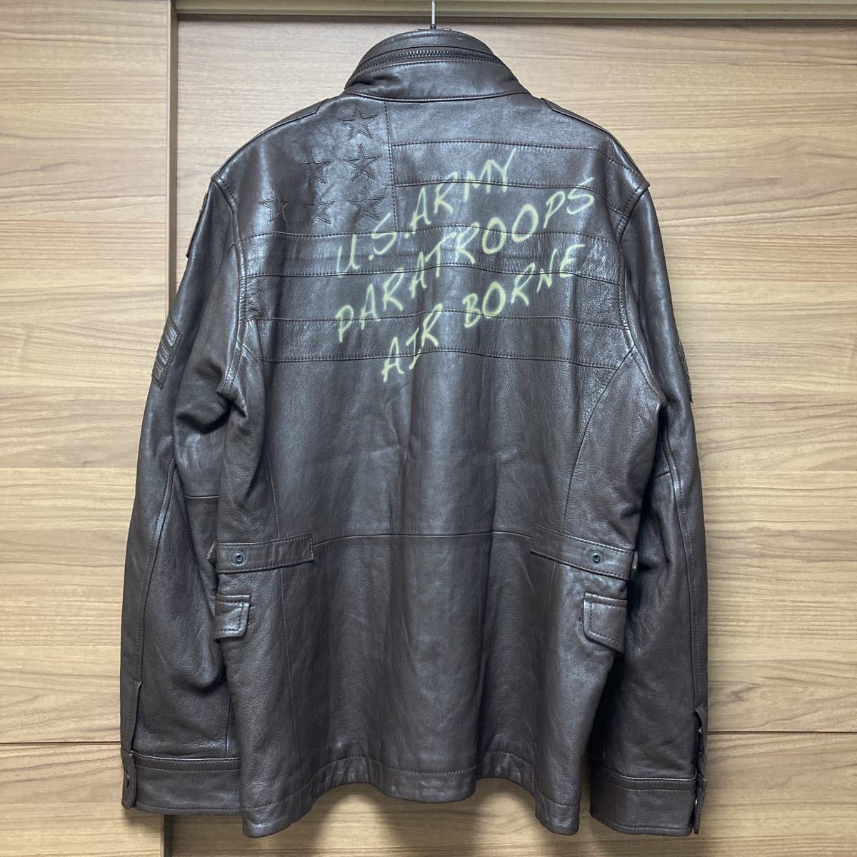 【送料無料/新品】 アヴィレックス 【美品】AVIREX M-65レザージャケット ラムレザー 6161069 ビッグサイズ 2XLサイズ ブラウン 羊革 その他