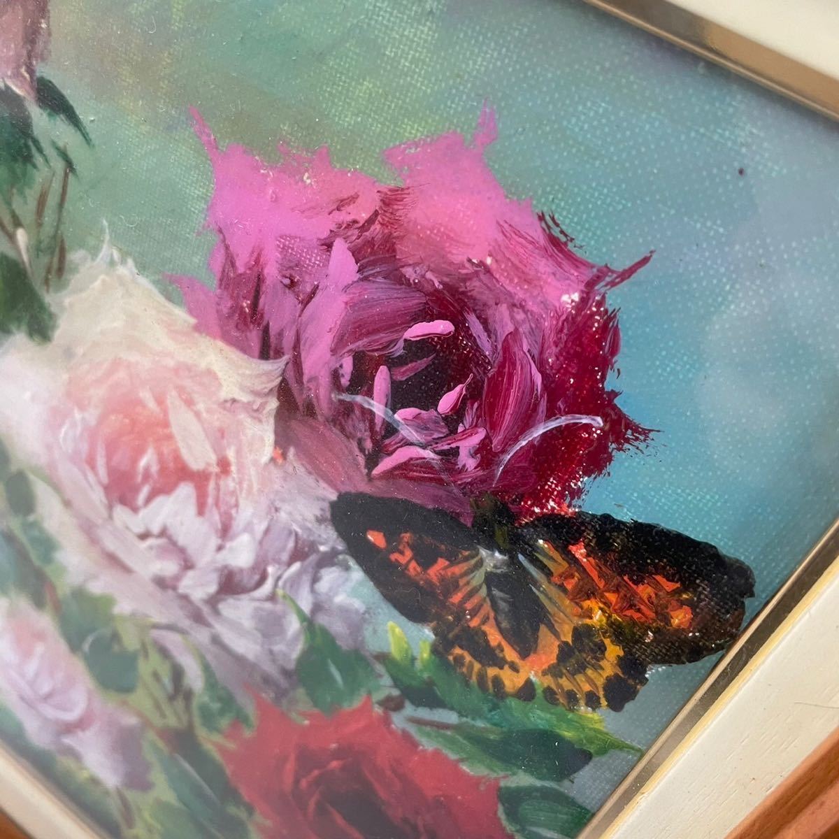 油絵 紫苑の響(薔薇)F3 洋画家 池畠史幸 真筆画-