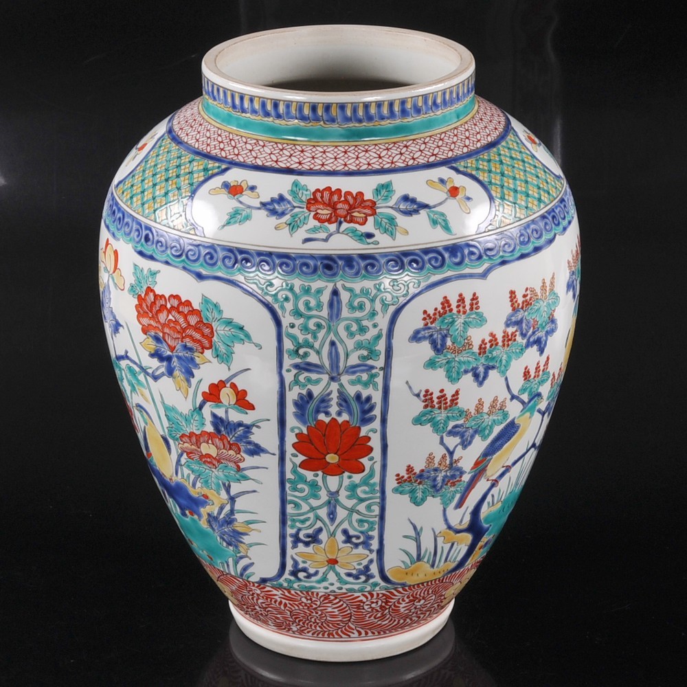 色絵 柿右衛門様式 花鳥図 大壺 箱付き 高さ約37cm | www