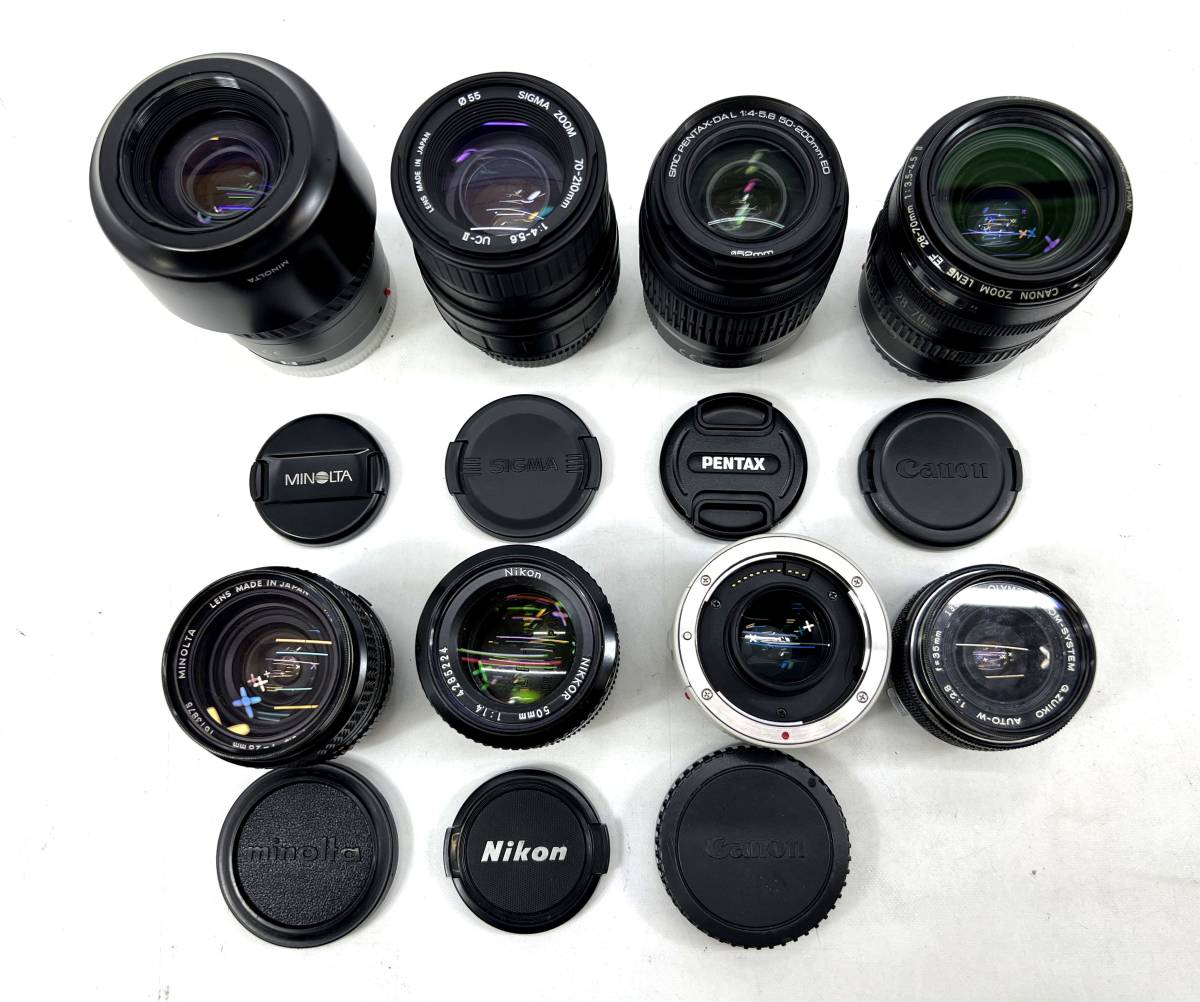 ◇【ジャンク品/100サイズ】フィルムカメラ 一眼レフカメラ 望遠レンズ メーカー色々 まとめセットの画像4