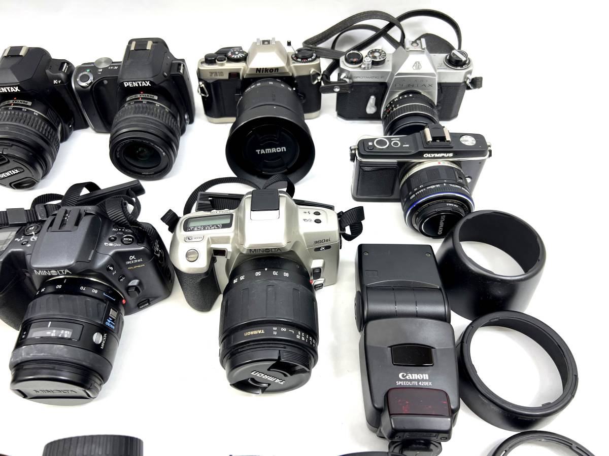 ◇【ジャンク品/120サイズ】一眼レフカメラ フィルムカメラ 望遠レンズ メーカー色々 まとめセットの画像4