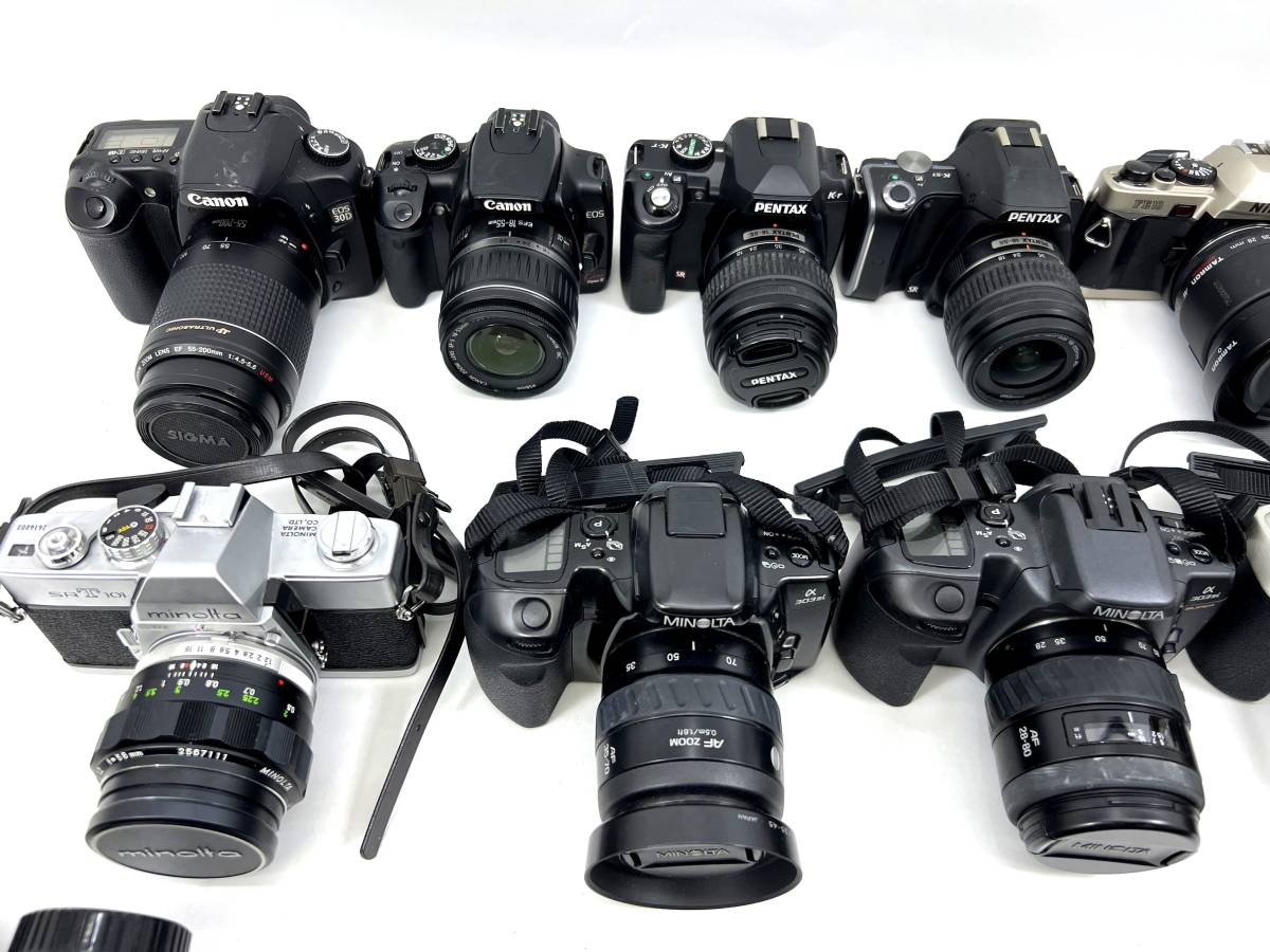 ◇【ジャンク品/120サイズ】一眼レフカメラ フィルムカメラ 望遠レンズ メーカー色々 まとめセットの画像3