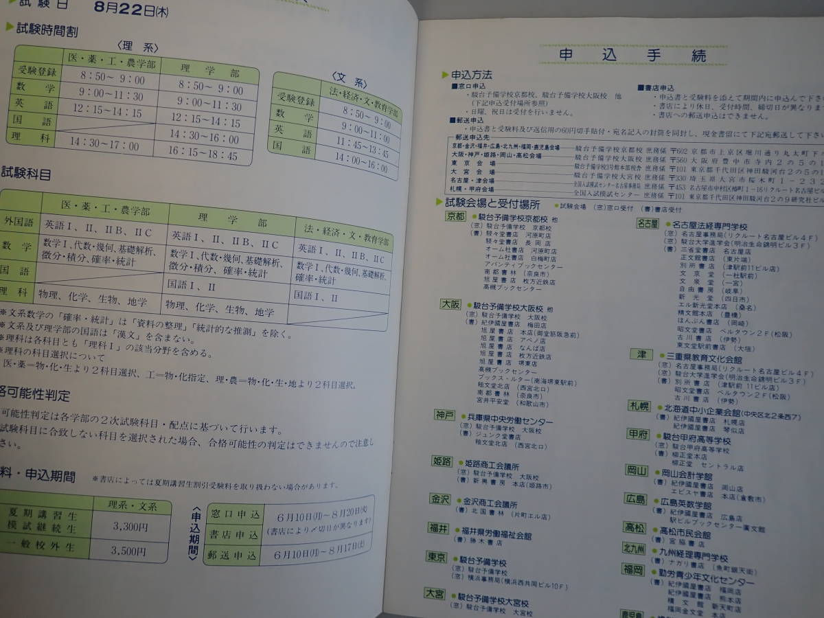 V2BΦ【駿台予備学校】第1回 京大入試実戦模試 パンフレット 1985年/第2回 模擬試験 採点講評 昭和59年 受験 京都大学 激レア？希少？_画像4