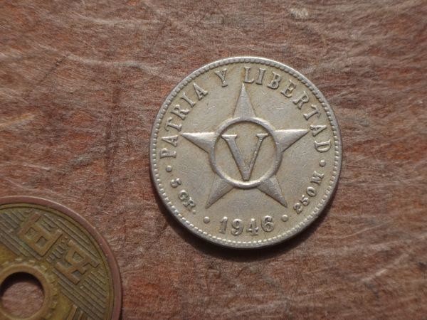 キューバ 5Centavos 1946年 白銅 KM#11.3 (21.3mm, 4.9g)の画像1