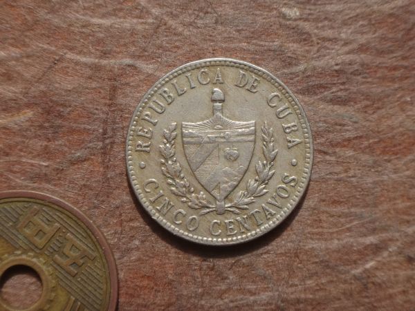 キューバ 5Centavos 1946年 白銅 KM#11.3 (21.3mm, 4.9g)の画像2