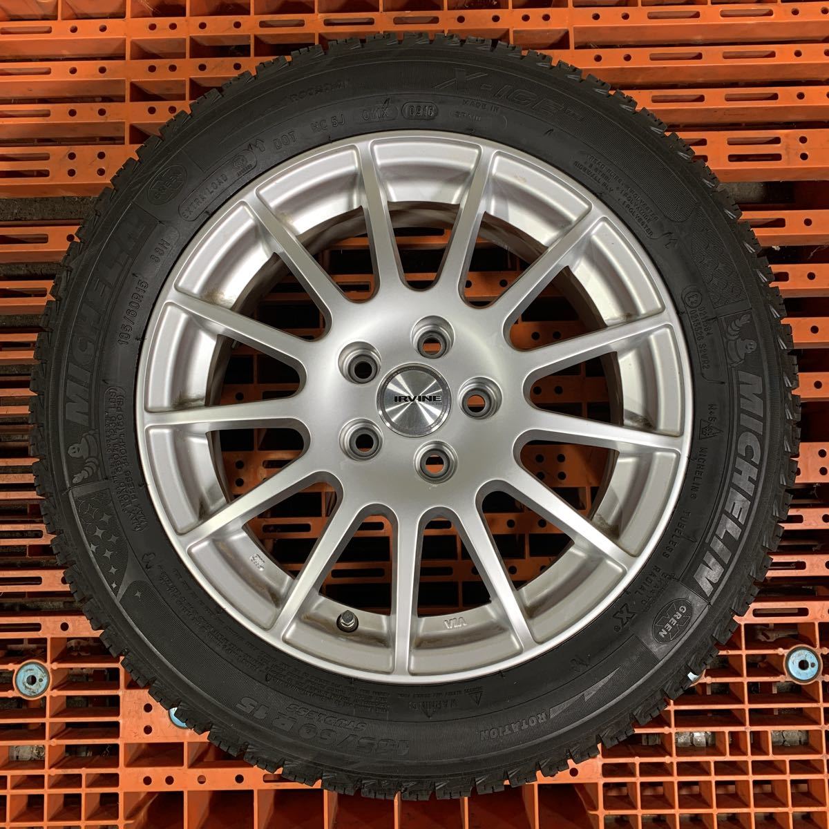 IRVINE アーヴィン 15インチ アルミホイール 4本セット ミシュラン スタッドレスタイヤ X-ICE 185/60R15 シエンタの画像4