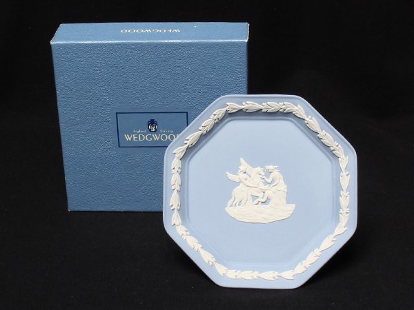 美品 ウェッジウッド プレート 皿 オクタゴナルトレイ 飾り皿 ジャスパー   WEDGWOOD [0303]の画像1