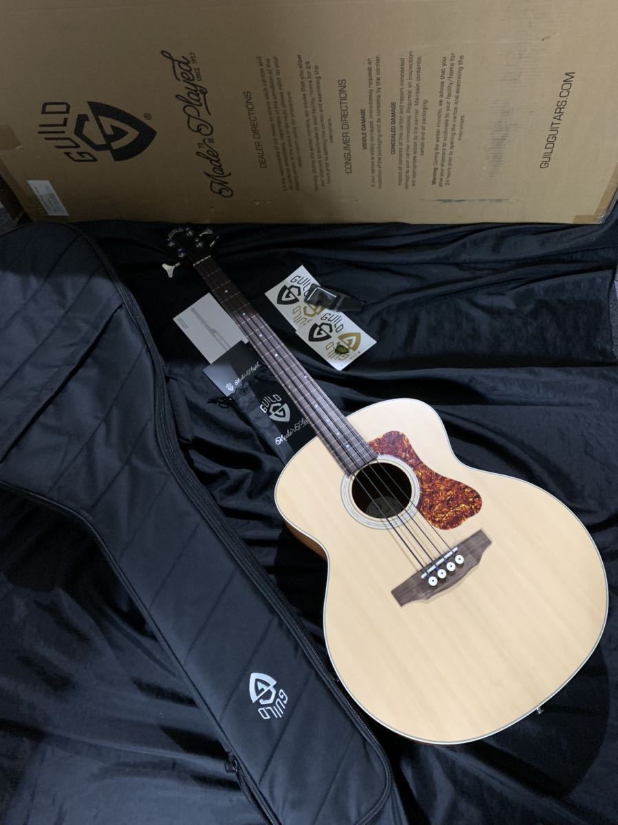 新品同様 GUILD フレットレスアコースティックベース B-240EF pn-tebo