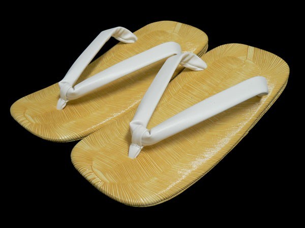  sandals setta men's gentleman L size white nose . high class cow leather bottom man zori L 24.5~26.5cm rom and rear (before and after) ... wedding coming-of-age ceremony . equipment festival type .