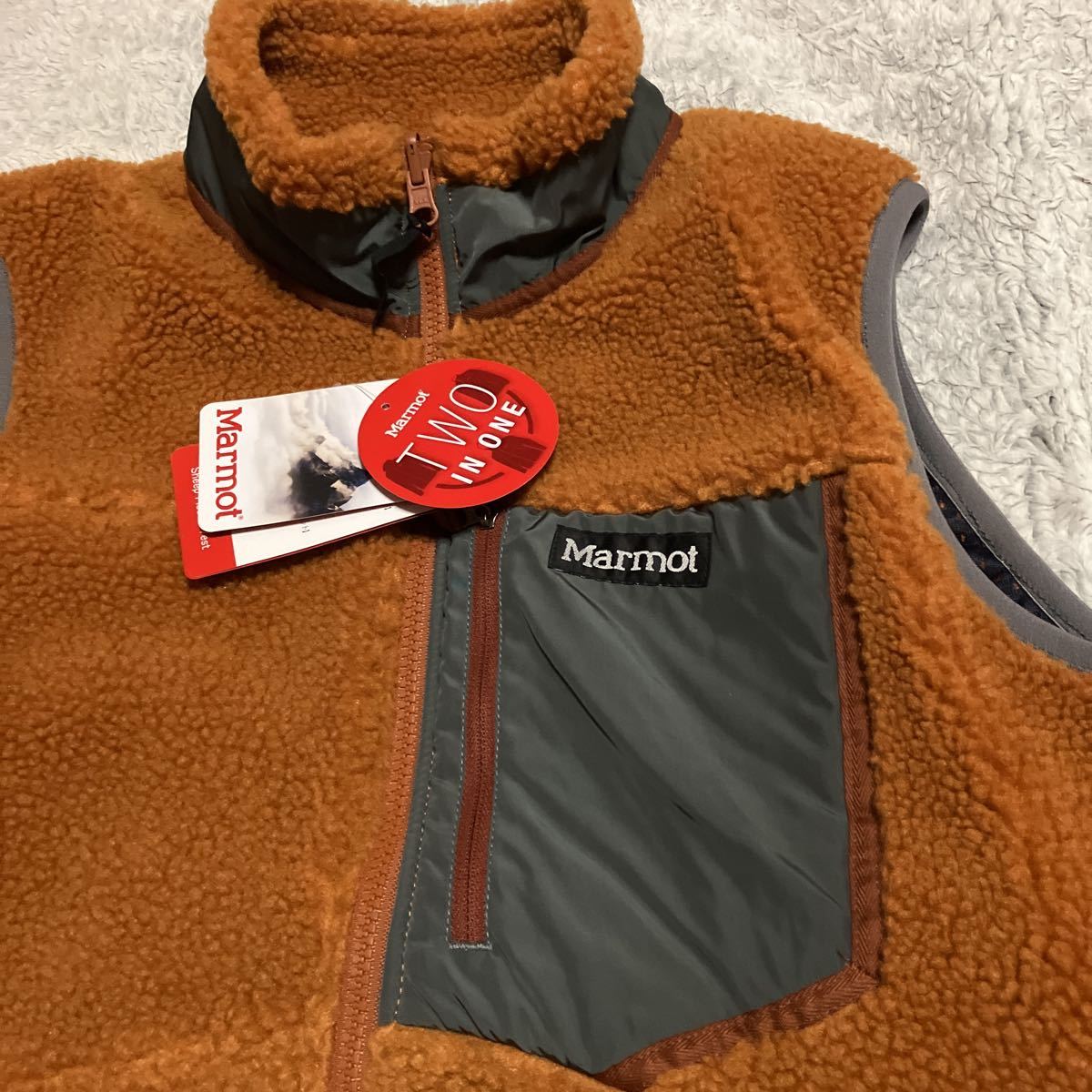 人気特価 マーモットmarmot シープフリースベスト Mサイズ テラコッタ