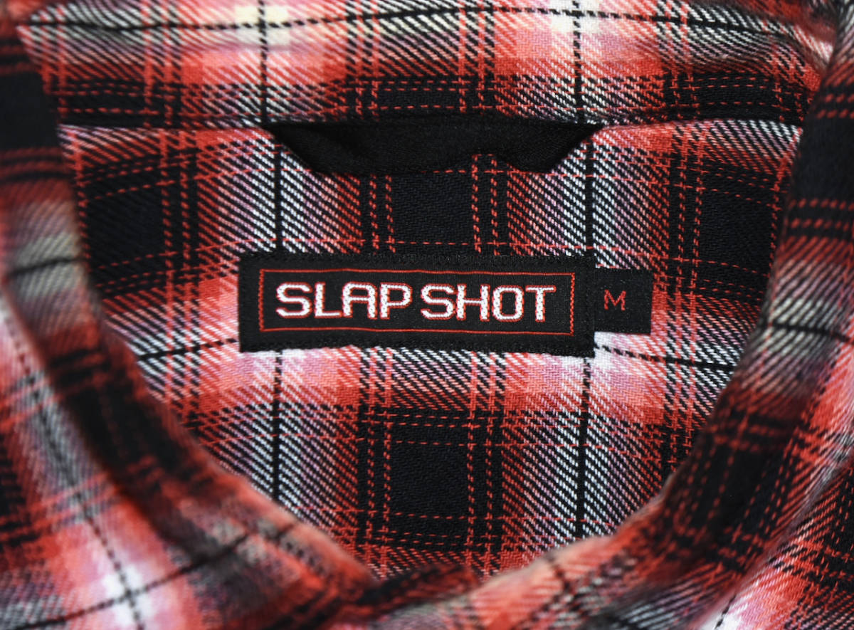 日本製 SLAP SHOT スラップショット コットン長袖シャツ M ウエスタン チェック柄 レッド ローズバッド_画像3