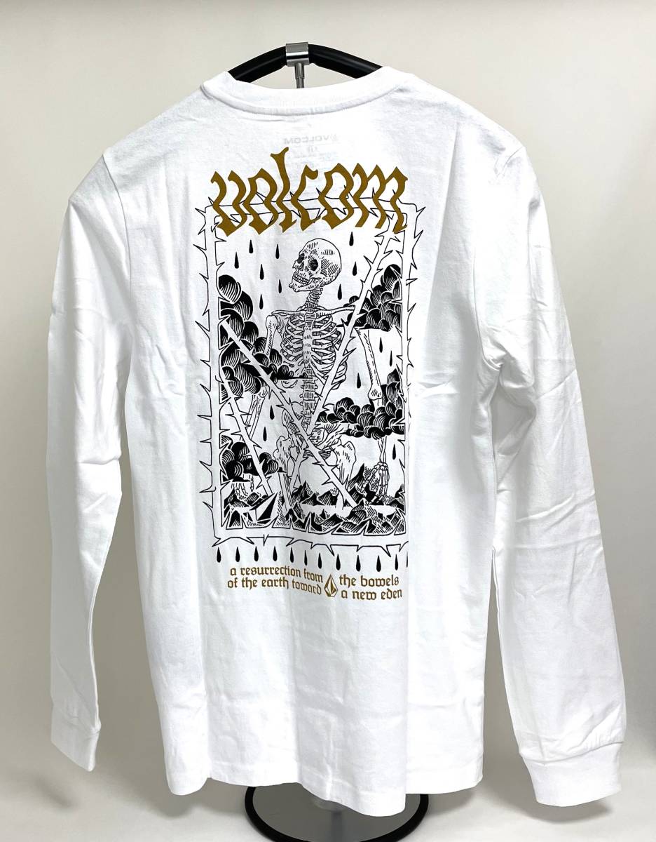 VOLCOM ボルコム A3642200WHT① メンズ Lサイズ 長袖Tシャツ プリントロンティー ロンT ホワイト色 髑髏もの ヴォルコム 新品即決 送料無料_画像6