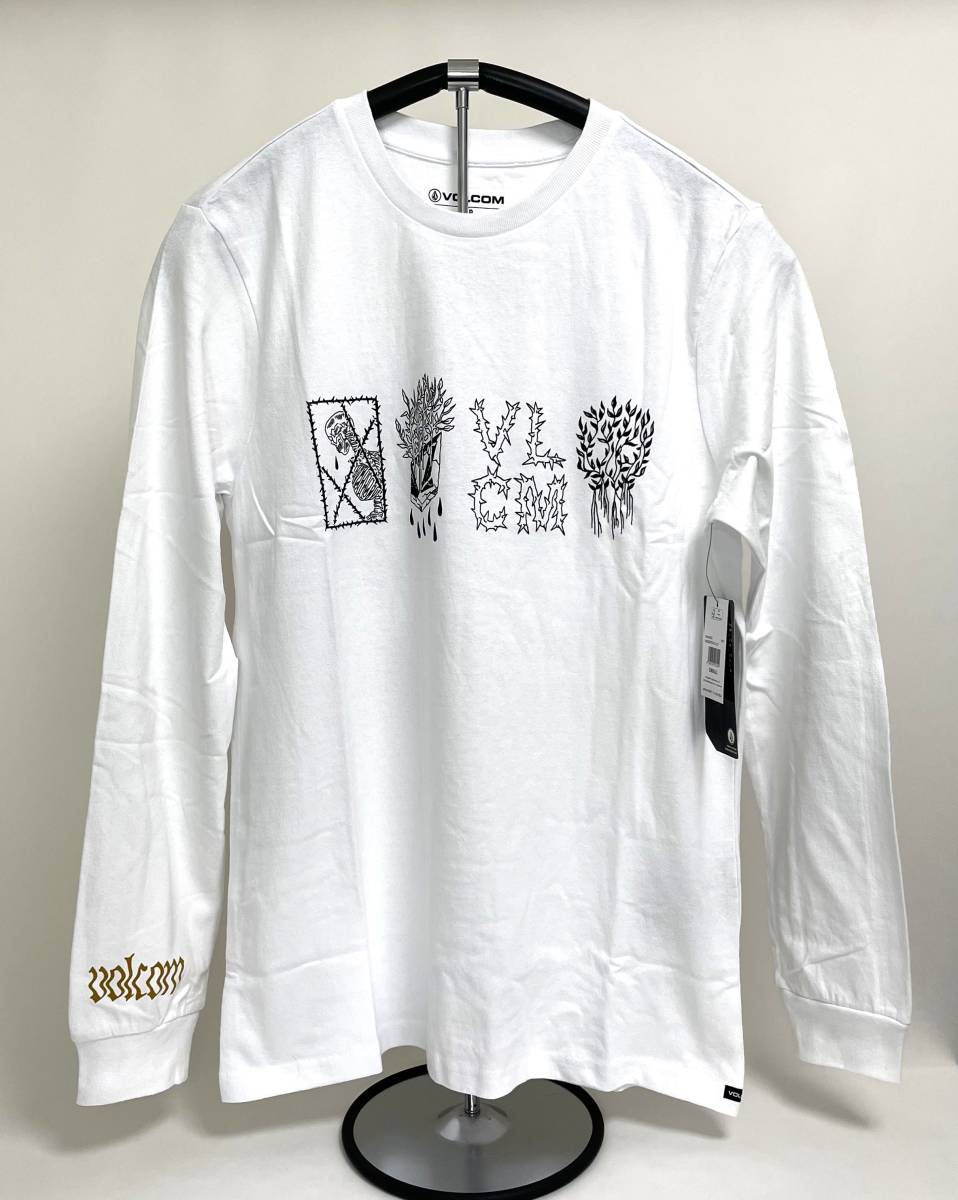 VOLCOM ボルコム A3642200WHT① メンズ XLサイズ 長袖Tシャツ プリントロンティー ロンT ホワイト色 髑髏 ヴォルコム 新品 即決 送料無料_画像1