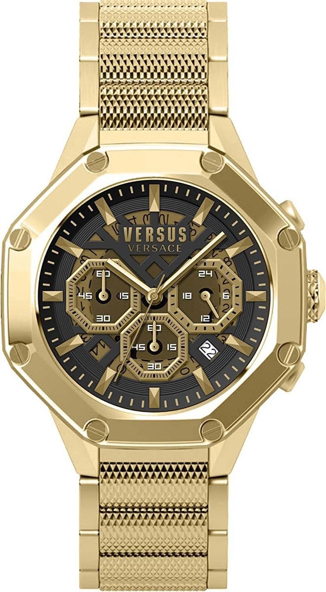 新品1円 ヴェルサーチVERSACE ヴェルサスVERSUSヴェルサーチェ50m防水 クロノグラフ 腕時計 イタリアン 日本未発売 メンズ 新品_画像4