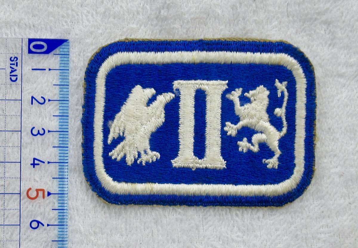 実物 WW2 米国陸軍 第2軍団 肩章 WW2 US ARMY 2ND CORPS SHOULDER PATCH エッジカット_画像1