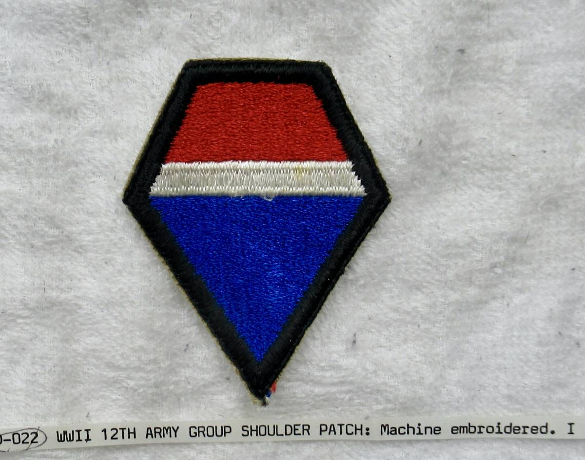 実物 WW2 米国陸軍 第12軍 肩章 WW2 ARMY GROUP SHOULDER PATCH_画像2
