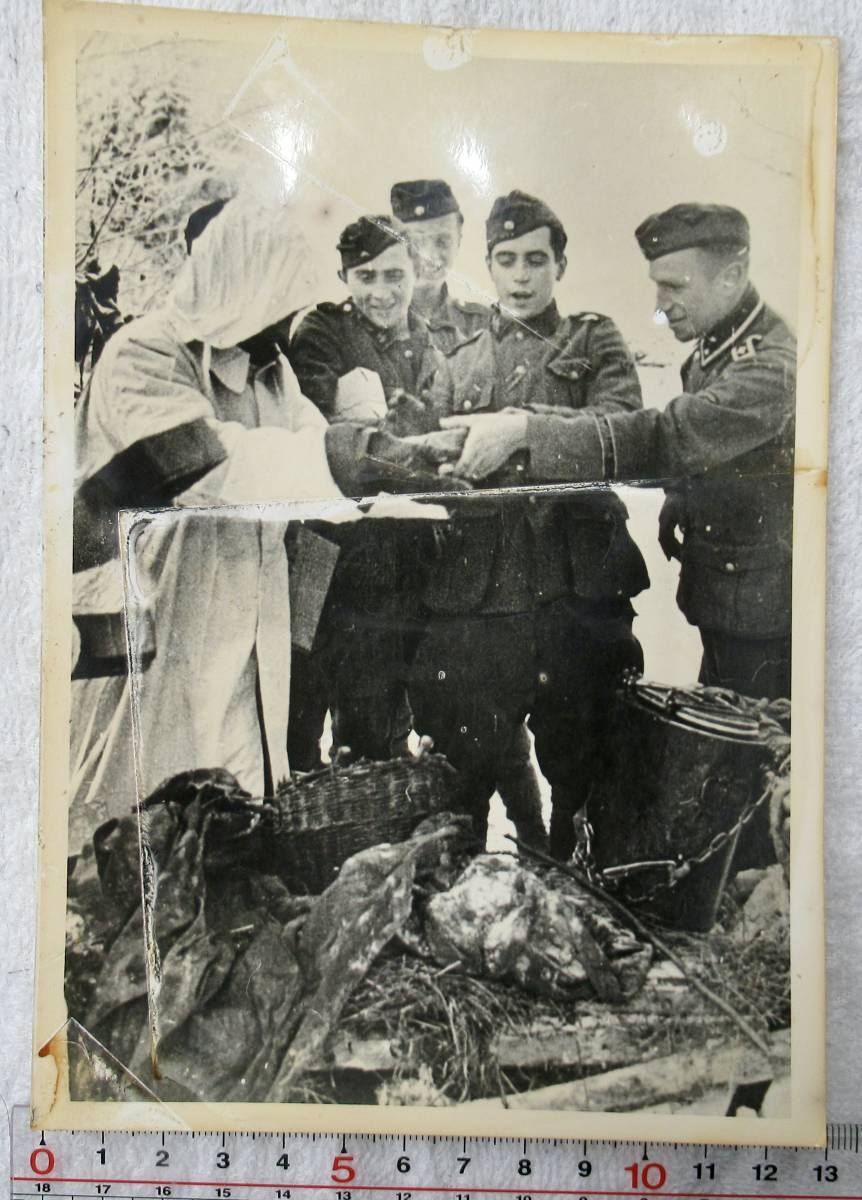 実物 WW2 ドイツ公式 ニュース写真 ドイツ武装親衛隊 戦場写真 WW2 