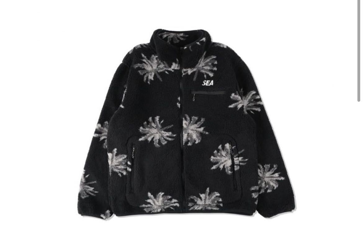 黒XL WIND AND SEA Palm Tree (pattern) Fleece Jk フリースジャケット