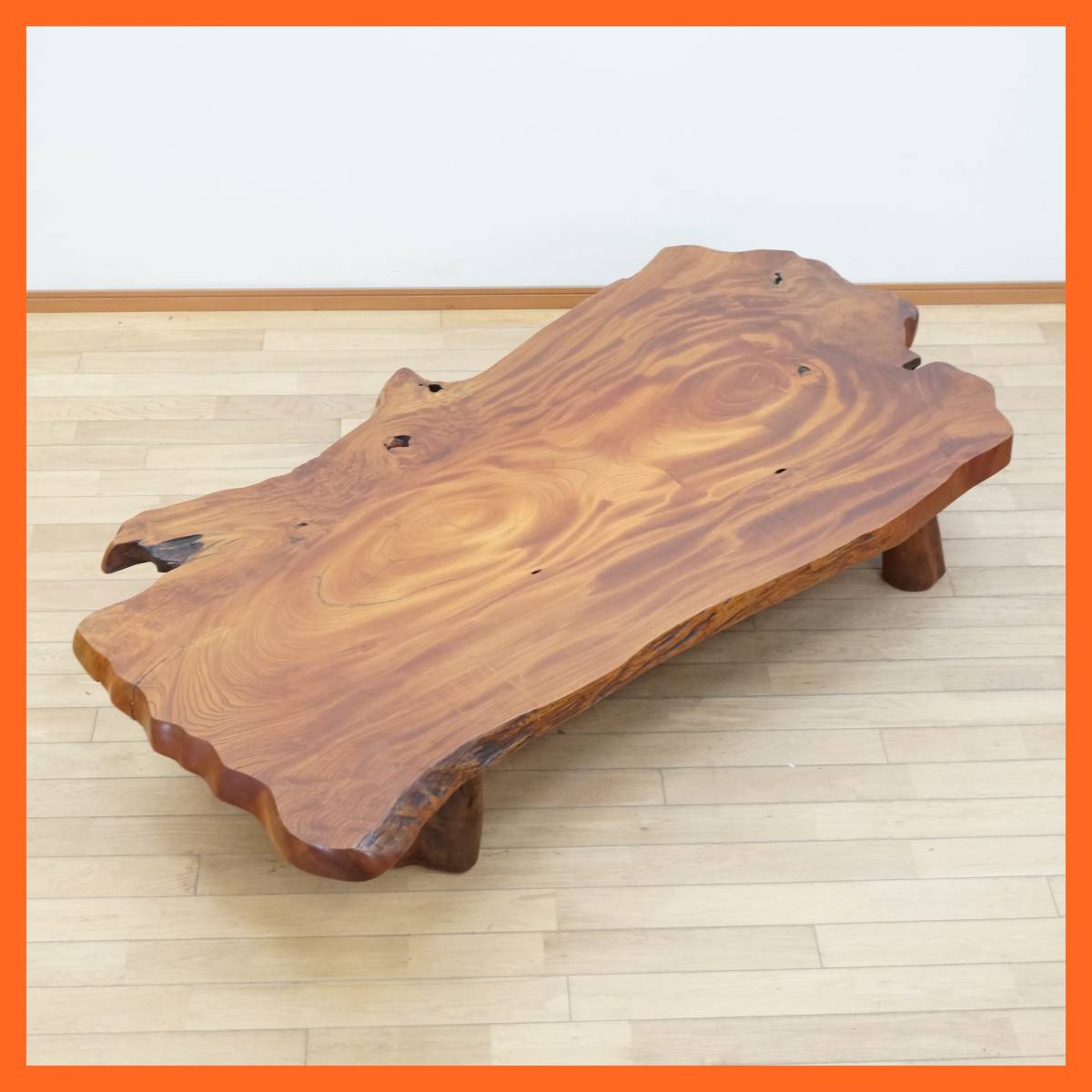 欅 一枚板 無垢材【厚さ6.5〜7.5㎝】ローテーブル-