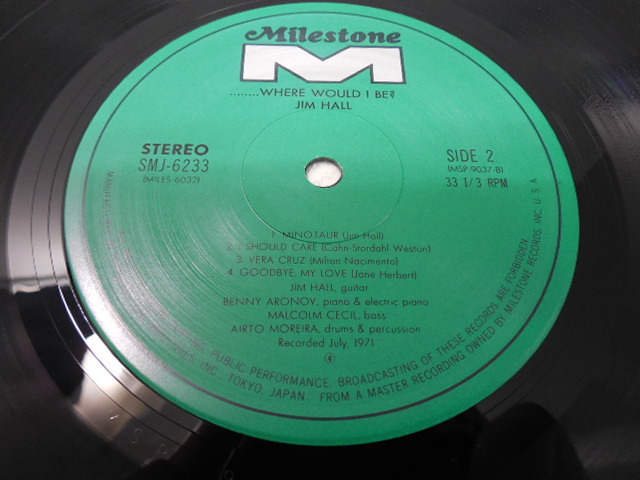 国内正規品】【国内正規品】JIM HALL WHERE WOULD I BEE 洋楽