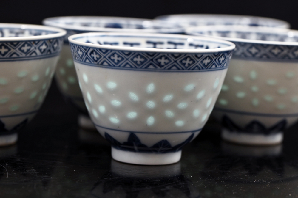 春のコレクション 景徳鎭焼 茶碗 5客 景徳古蜜 中国景徳鎮製美術焼物