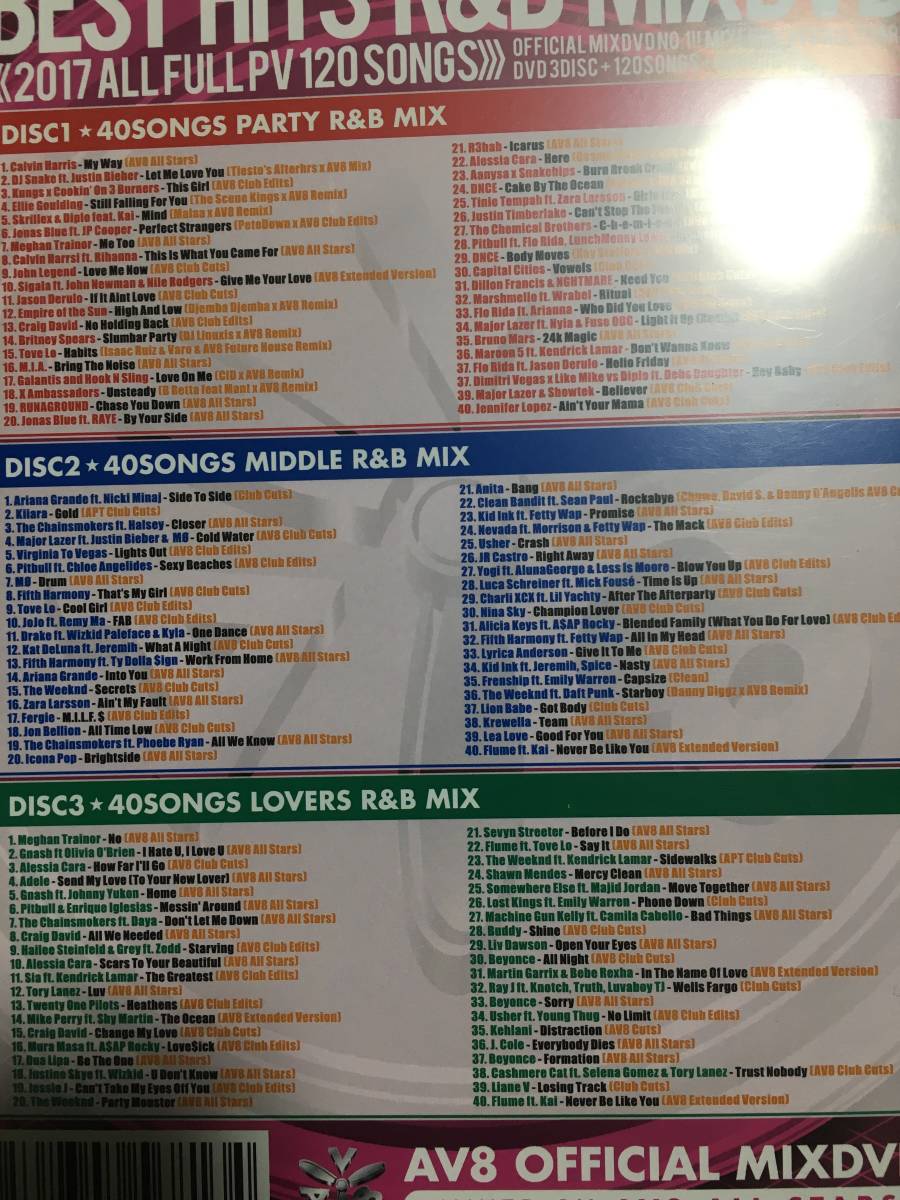 MIX DVD「BEST HITS R&B MIX DVD 2017 ALL FULL PV 120 SONGS」3DVD☆送料無料 EDM HIPHOP R&B ROCK POPS REGGAE_画像2