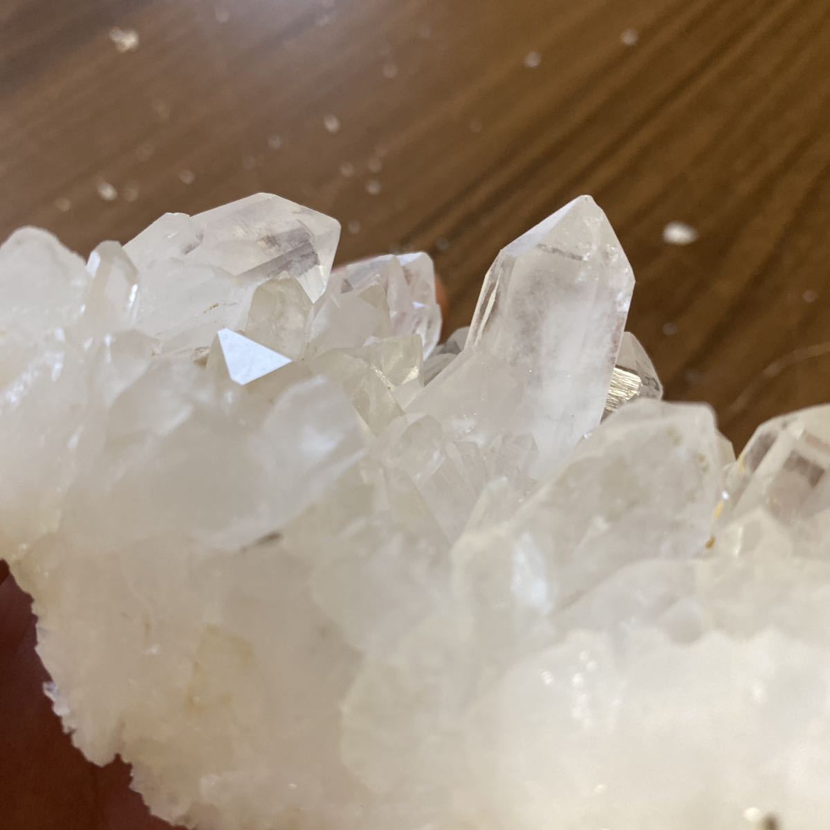 純天然無酸ブラジル産白い 水晶クラスター 3本セット(幸運水晶原石