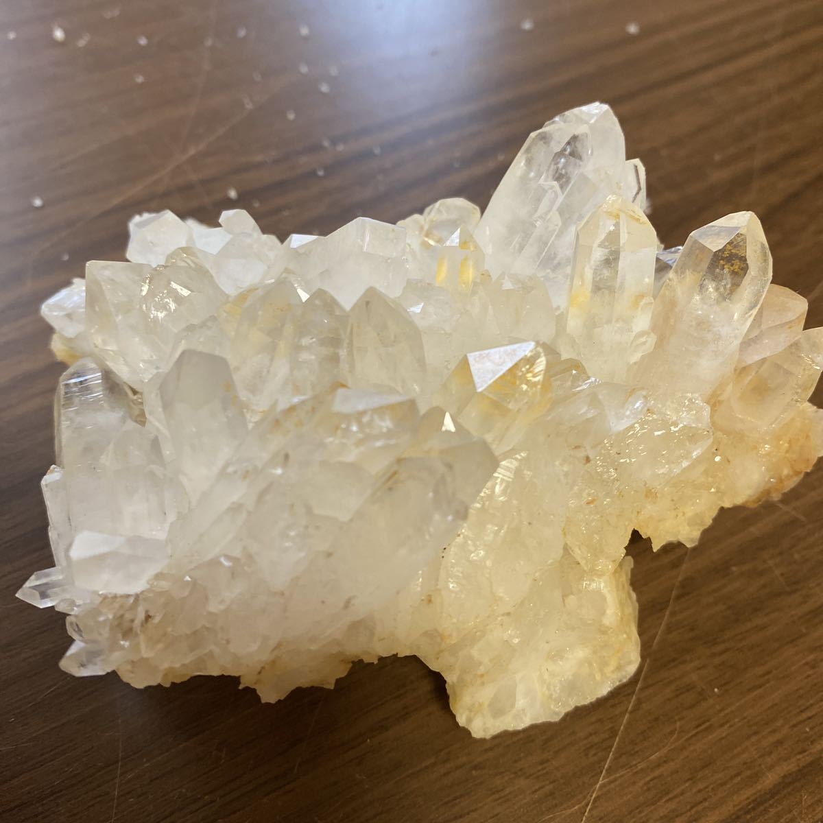 配送日指定可 純天然無酸ブラジル産白い 水晶クラスター (幸運水晶原石