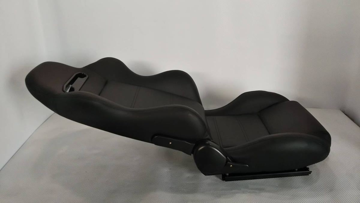  immediate payment! semi bucket seat black leather rail attaching .. set new goods reclining inspection ) Jimny GTR Skyline Silvia Recaro 